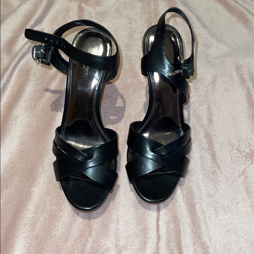 NWOT- COACH high heel black sandals
